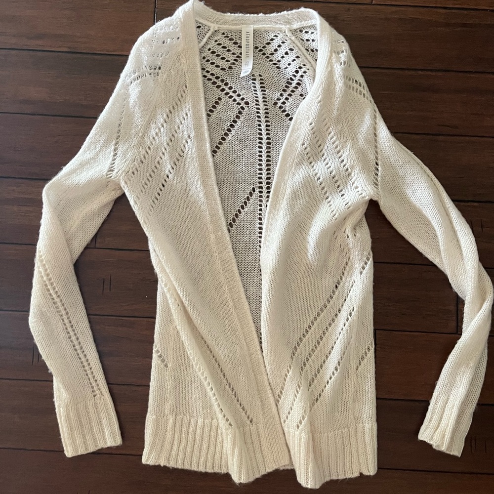 Aeropostale XS cream cardigan